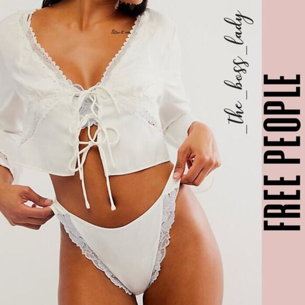 Free People underwear bikini panty undies floral lace tanga lingerie intimates